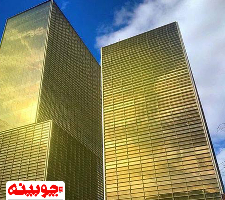 برچسب رفلکس آینه‌ای طلایی برای پنجره.