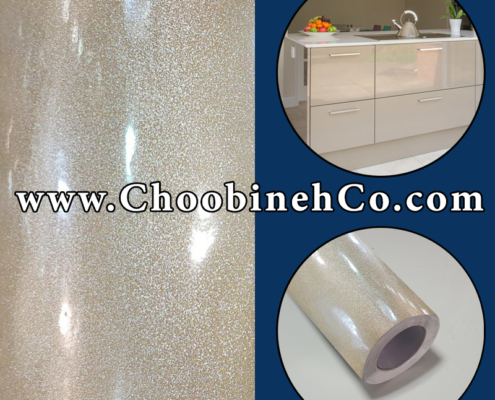 برچسب هایگلاس بژ شاین دار برای کابینت و کمد