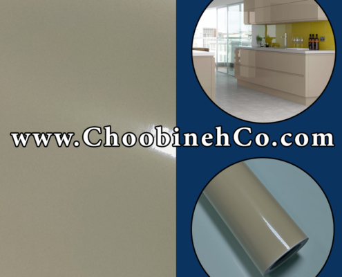 برچسب هایگلاس سفید پشت نقره‌ای برای کابینت