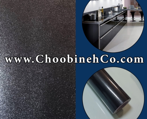 برچسب هایگلاس مشکی شاین‌دار برای کابینت و کمد