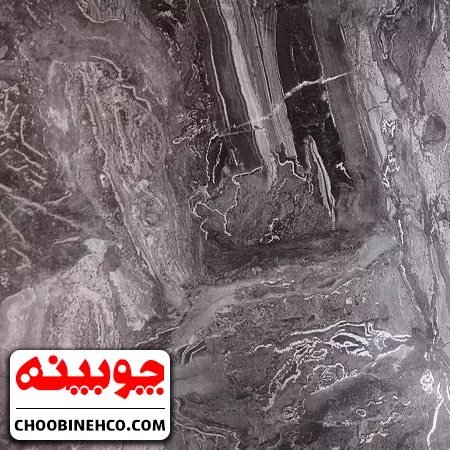برچسب کابینت اقتصادی طرح سنگ طوسی خاکستری با رگه نقره ای